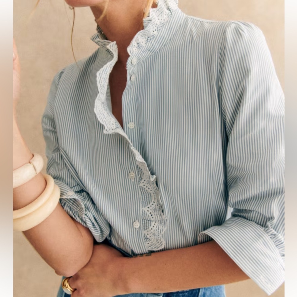 2025 Sezane Chlo Shirt - Stripes Ecru